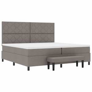 Postel s boxspringem s čelo Taupe 200 x 200 cm textil - obrázek 6