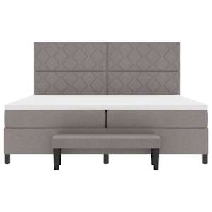 Postel s boxspringem s čelo Taupe 200 x 200 cm textil - obrázek 7