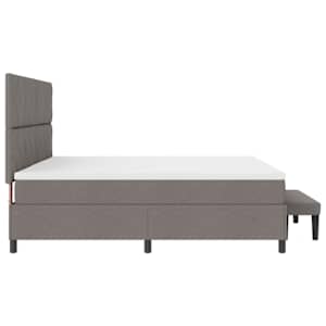 Postel s boxspringem s čelo Taupe 200 x 200 cm textil - obrázek 8