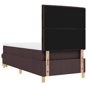 Postel s boxspringem s čelo Tmavě hnědá 200 x 90 cm textil - obrázek 10