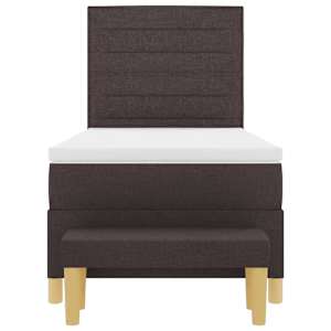 Postel s boxspringem s čelo Tmavě hnědá 200 x 90 cm textil - obrázek 8