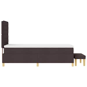 Postel s boxspringem s čelo Tmavě hnědá 200 x 90 cm textil - obrázek 9