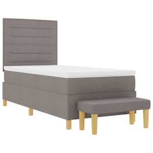Postel s boxspringem s matrací s čelo Taupe 80 x 200 cm textil - obrázek 7