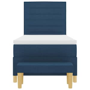 Postel s boxspringem s matrací s čelo Modrá 90 x 200 cm textil - obrázek 8