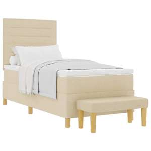 vidaXL Karbi vedrumadrats padjaga peaga cream 200 x 90 cm kangas
