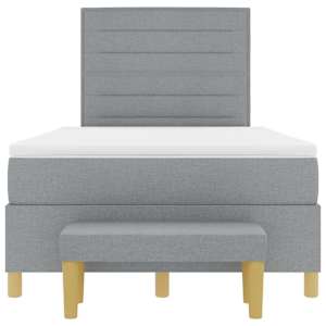 Postel s boxspringem s čelo Světle šedá 190 x 120 cm textil - obrázek 8