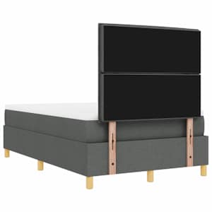 Postel s boxspringem s čelo Tmavě šedá 190 x 120 cm textil - obrázek 10