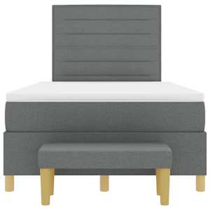 Postel s boxspringem s čelo Tmavě šedá 190 x 120 cm textil - obrázek 8