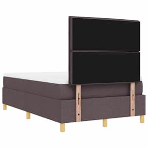 Postel s boxspringem s čelo Tmavě hnědá 190 x 120 cm textil - obrázek 10