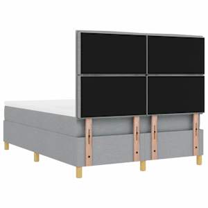 Postel s boxspringem s čelo Světle šedá 190 x 140 cm textil - obrázek 10