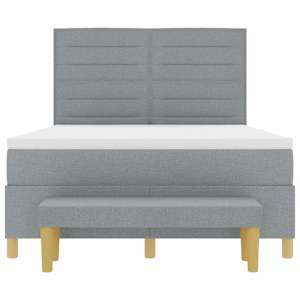 Postel s boxspringem s čelo Světle šedá 190 x 140 cm textil - obrázek 8