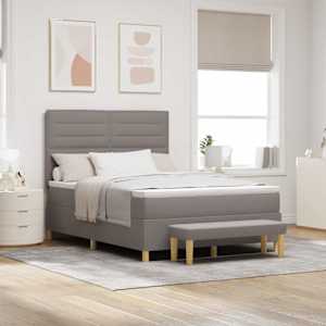 Postel s boxspringem s čelo Taupe 190 x 140 cm textil - obrázek 1