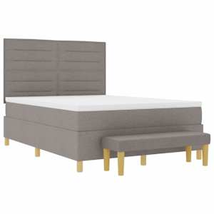 Postel s boxspringem s čelo Taupe 190 x 140 cm textil - obrázek 7