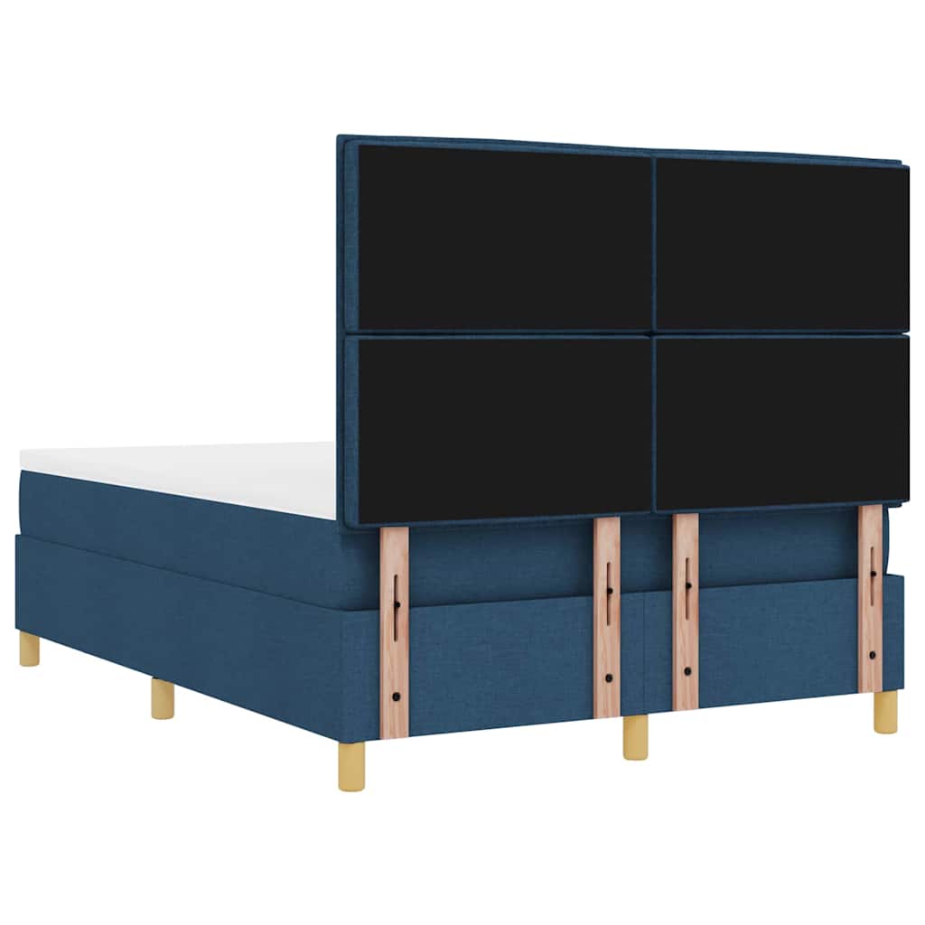 Postel s boxspringem s čelo Modrá 190 x 140 cm textil - obrázek 10