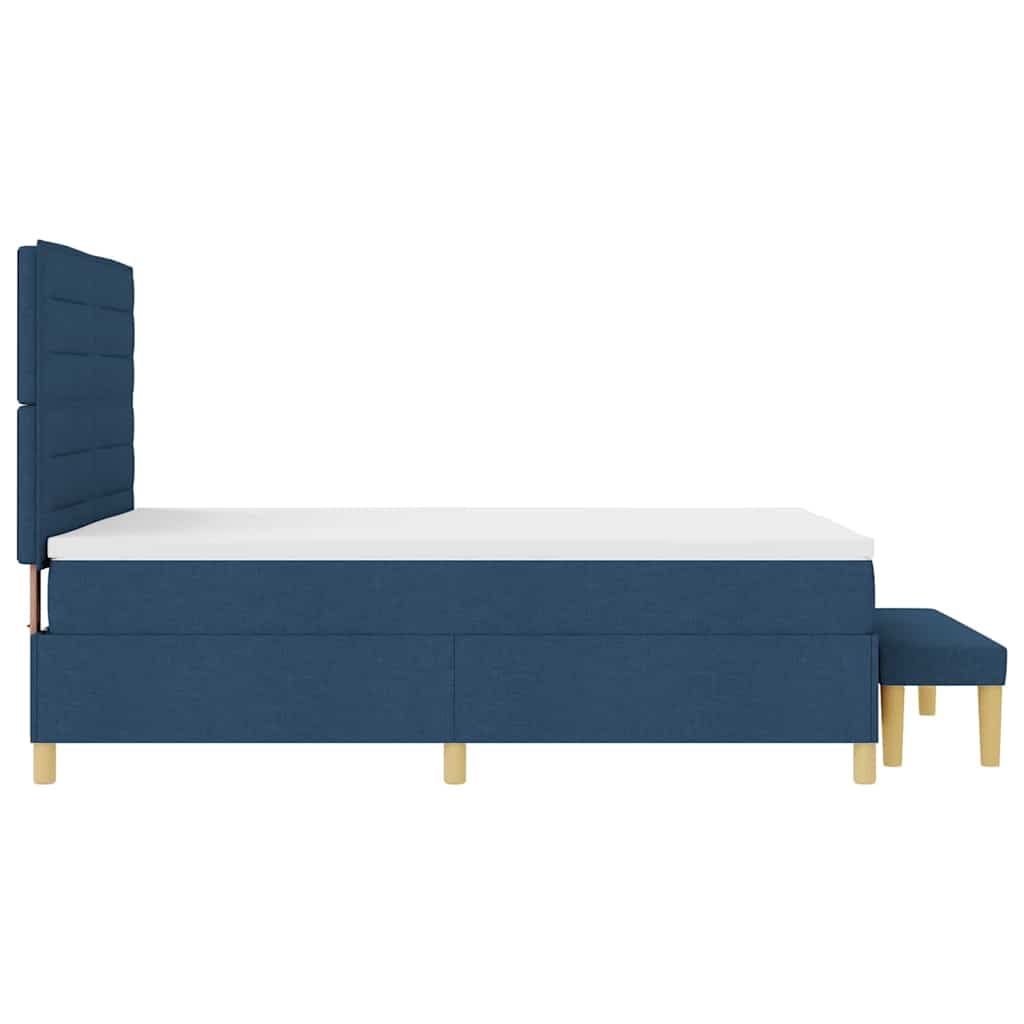 Postel s boxspringem s čelo Modrá 190 x 140 cm textil - obrázek 9