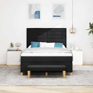 Postel s boxspringem s čelo Černá 200 x 140 cm textil - obrázek 3