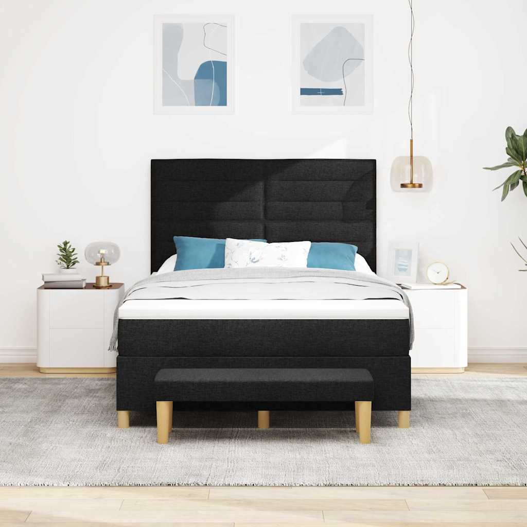 Postel s boxspringem s čelo Černá 200 x 160 cm textil - obrázek 3