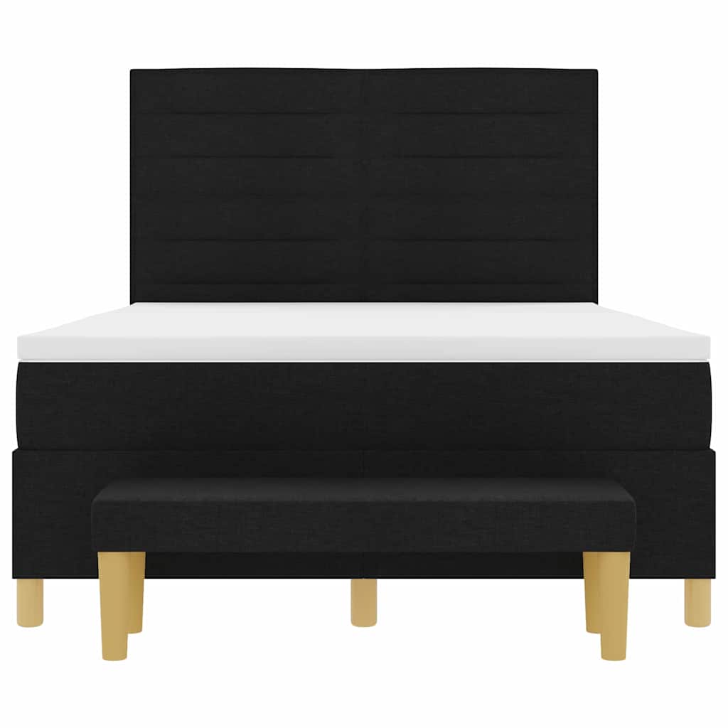 Postel s boxspringem s čelo Černá 200 x 160 cm textil - obrázek 8