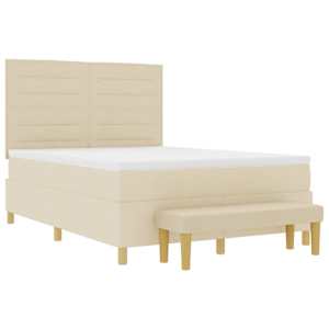 Postel s boxspringem s čelo Krémová 200 x 160 cm textil - obrázek 7