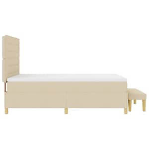 Postel s boxspringem s čelo Krémová 200 x 160 cm textil - obrázek 9