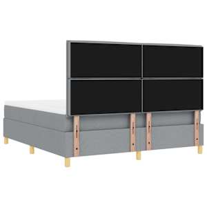 Postel s boxspringem s čelo Světle šedá 200 x 180 cm textil - obrázek 10