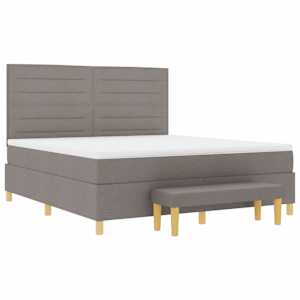 Postel s boxspringem s matrací s čelo Taupe 180 x 200 cm textil - obrázek 7