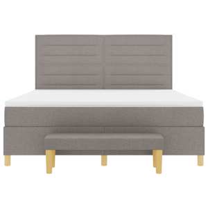 Postel s boxspringem s matrací s čelo Taupe 180 x 200 cm textil - obrázek 8