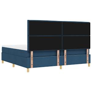 Postel s boxspringem s matrací s čelo Modrá 200 x 200 cm textil - obrázek 10