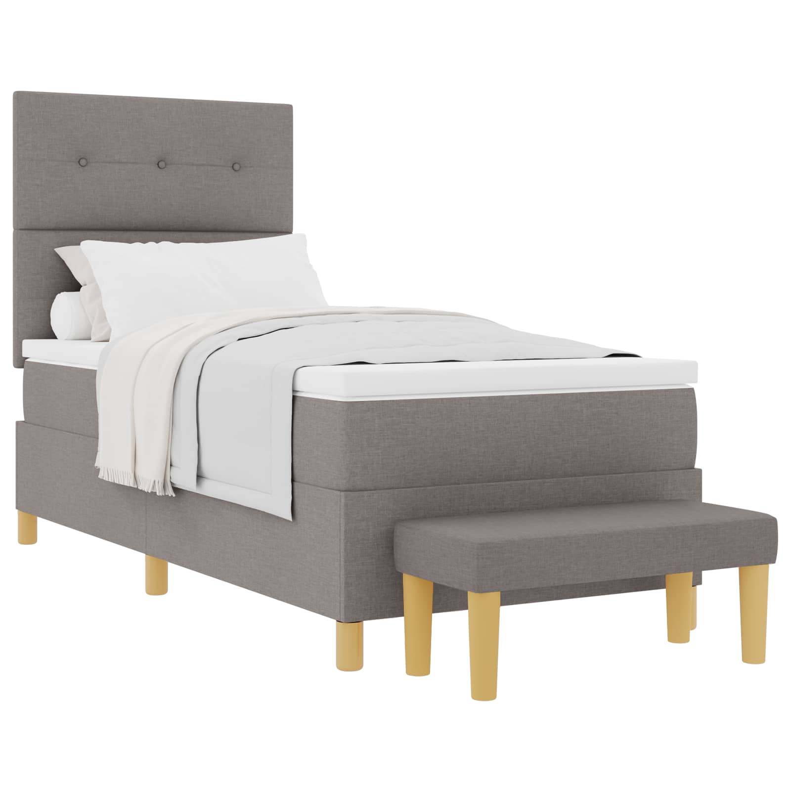 Postel s boxspringem s matrací s čelo Taupe 80 x 200 cm textil - obrázek 2