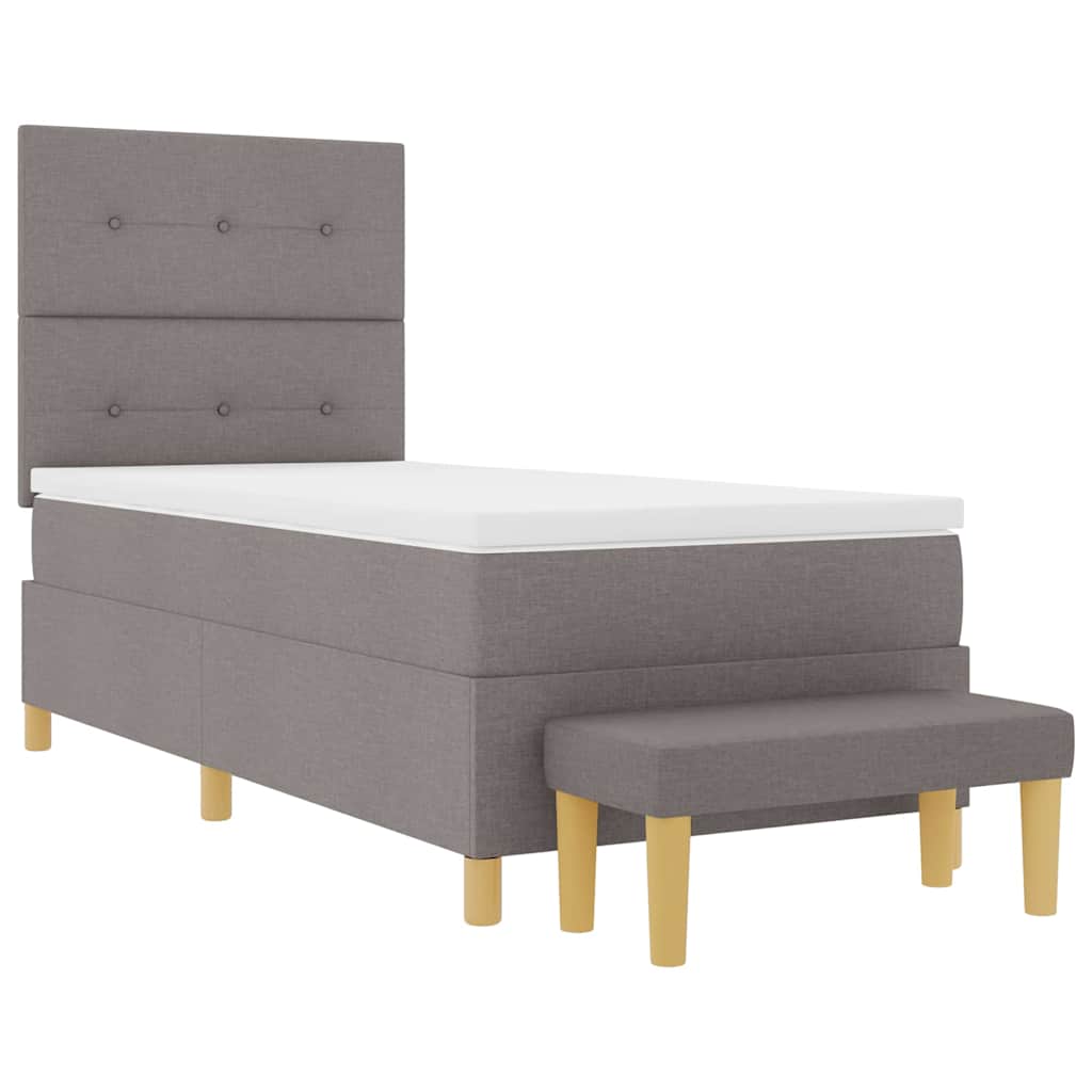 Postel s boxspringem s matrací s čelo Taupe 80 x 200 cm textil - obrázek 7