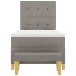 Postel s boxspringem s matrací s čelo Taupe 90 x 190 cm textil - obrázek 8