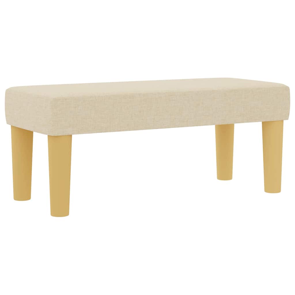 Postelja z vzmetnico z vzmetnico krema 90 x 190 cm blago - slika 5