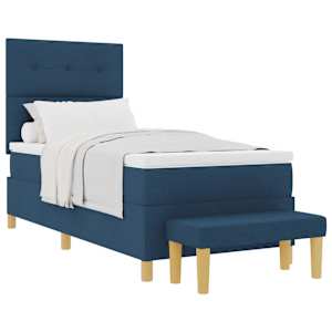 Postel s boxspringem s čelo Modrá 190 x 90 cm textil - obrázek 2