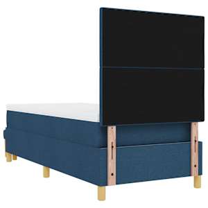 Postel s boxspringem s čelo Modrá 190 x 90 cm textil - obrázek 10