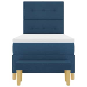 Postel s boxspringem s čelo Modrá 190 x 90 cm textil - obrázek 8