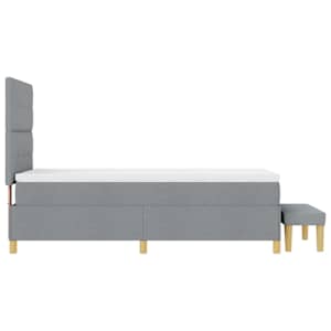 Postel s boxspringem s čelo Světle šedá 200 x 100 cm textil - obrázek 9