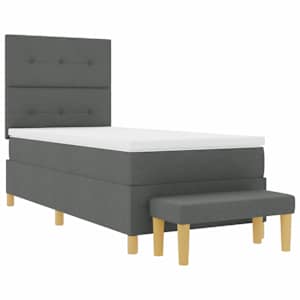 Postel s boxspringem s čelo Tmavě šedá 200 x 100 cm textil - obrázek 7