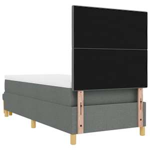 Postel s boxspringem s čelo Tmavě šedá 200 x 100 cm textil - obrázek 10