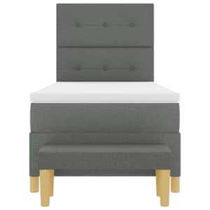Postel s boxspringem s čelo Tmavě šedá 200 x 100 cm textil - obrázek 8
