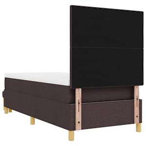 Postel s boxspringem s čelo Tmavě hnědá 200 x 100 cm textil - obrázek 10