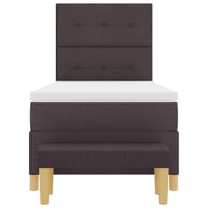 Postel s boxspringem s čelo Tmavě hnědá 200 x 100 cm textil - obrázek 8