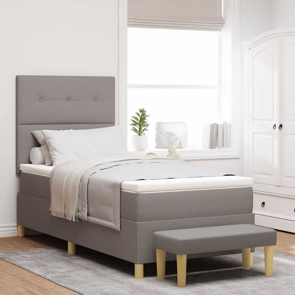 Postel s boxspringem s polštářem Taupe 200 x 100 cm textil
