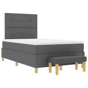 Postel s boxspringem s čelo Tmavě šedá 190 x 120 cm textil - obrázek 7
