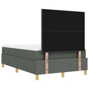 Postel s boxspringem s čelo Tmavě šedá 190 x 120 cm textil - obrázek 10