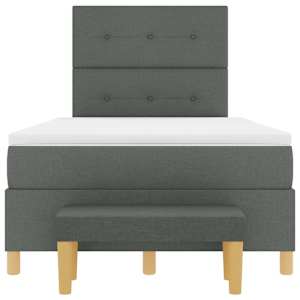 Postel s boxspringem s čelo Tmavě šedá 190 x 120 cm textil - obrázek 8