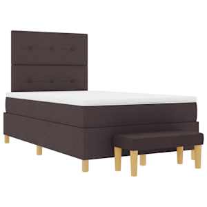 Postel s boxspringem s čelo Tmavě hnědá 190 x 120 cm textil - obrázek 7