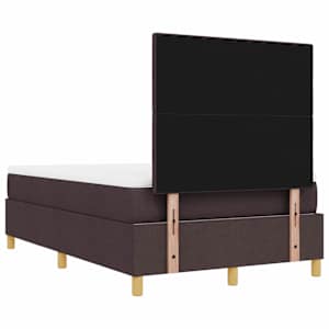 Postel s boxspringem s čelo Tmavě hnědá 190 x 120 cm textil - obrázek 10
