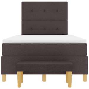 Postel s boxspringem s čelo Tmavě hnědá 190 x 120 cm textil - obrázek 8