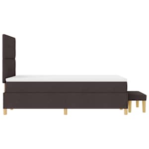 Postel s boxspringem s čelo Tmavě hnědá 190 x 120 cm textil - obrázek 9