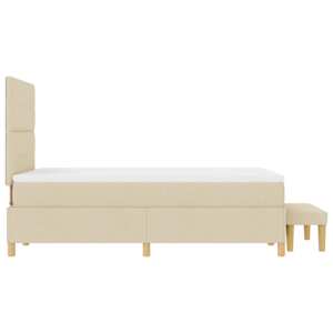 Postel s boxspringem s čelo Krémová 190 x 120 cm textil - obrázek 9